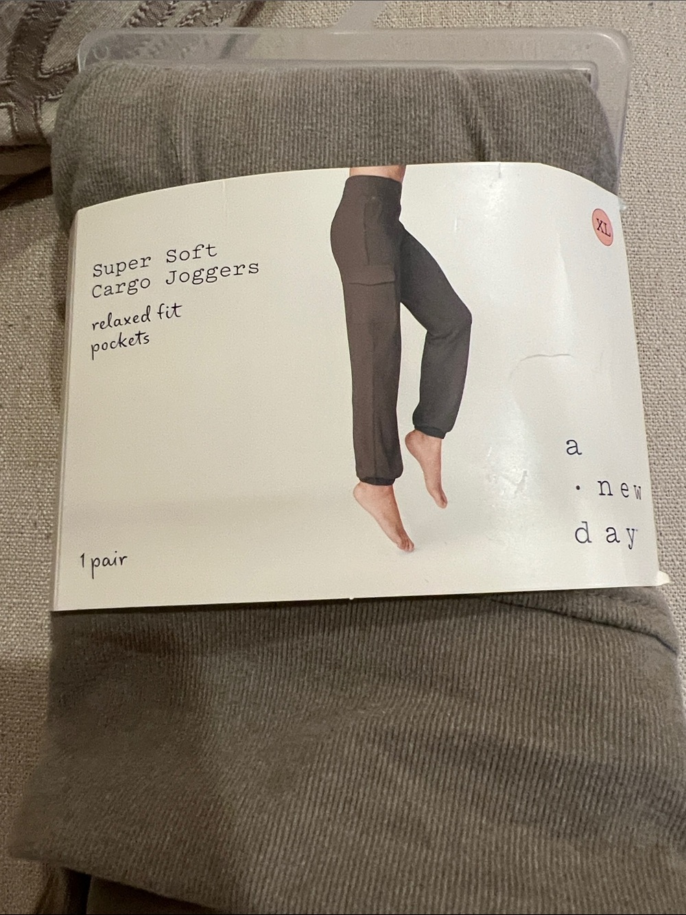 a new day Women’s Super Soft Cargo Joggers - Olive Gray